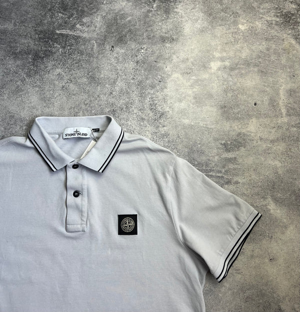 Stone island light grey polo shirt