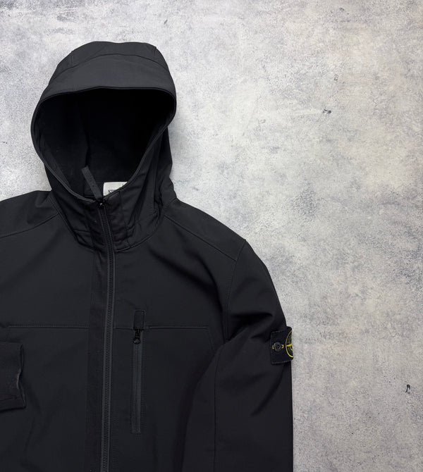 Stone island 2018 black soft shell-r jacket