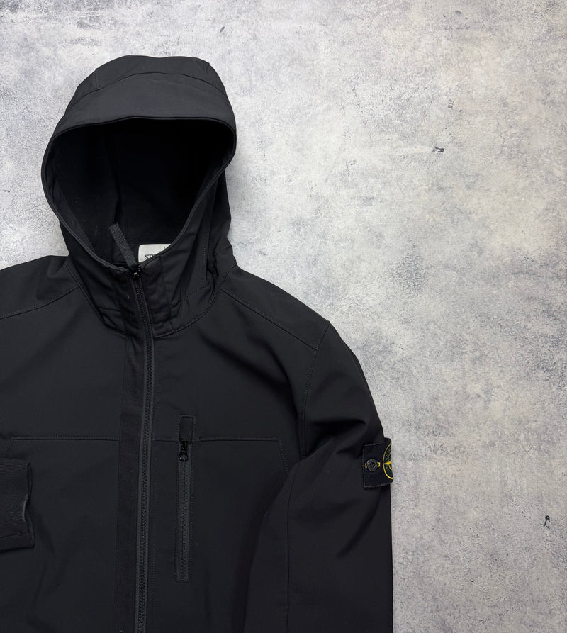 Stone island 2018 black soft shell-r jacket