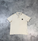 Stone island white polo shirt