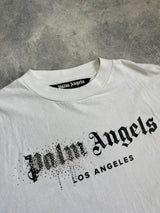 Palm angels rhinestone sprayed white tee