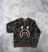 Bape black shark camo jumper with zip
