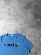 Moncler blue spellout logo tee