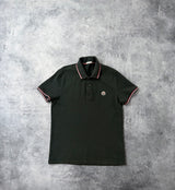 Moncler dark green polo shirt