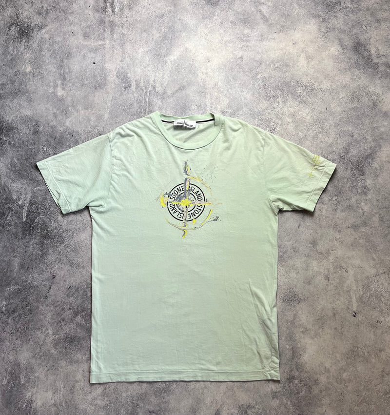 Stone island light green graphic tee