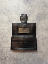 Fendi vintage black zucchino canvas long wallet