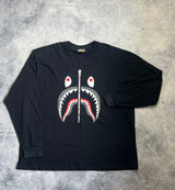 Bape black L/S shark tee