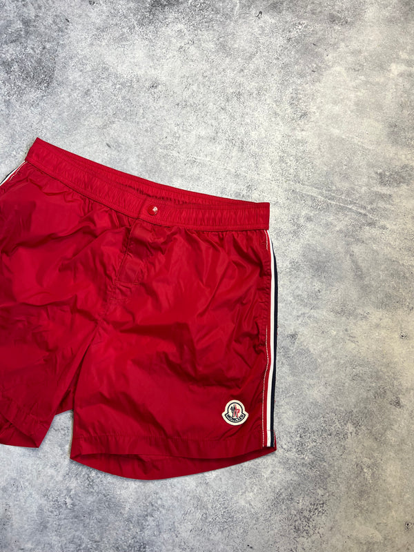 Moncler red swim shorts