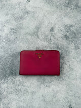 Prada pink saffiano leather purse