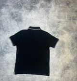 Stone island black polo shirt