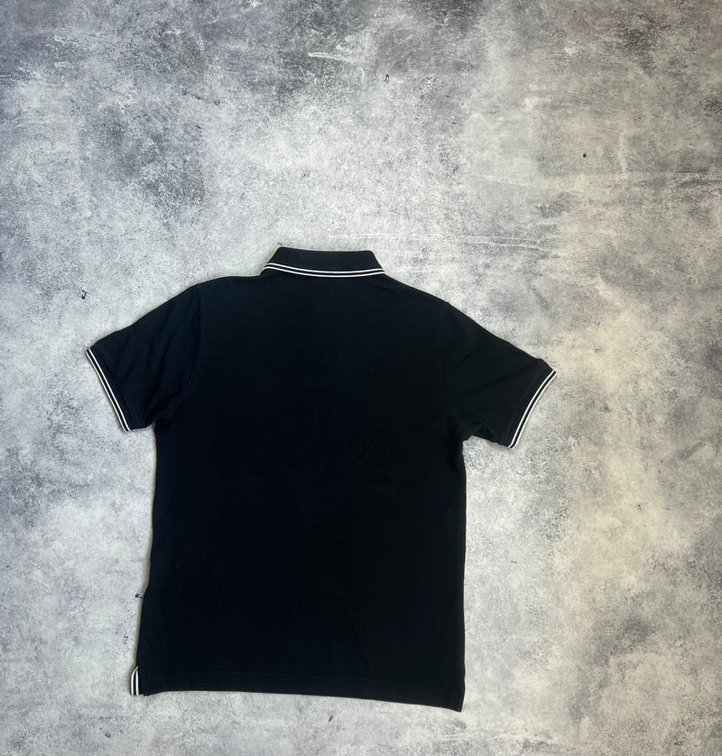 Stone island black polo shirt