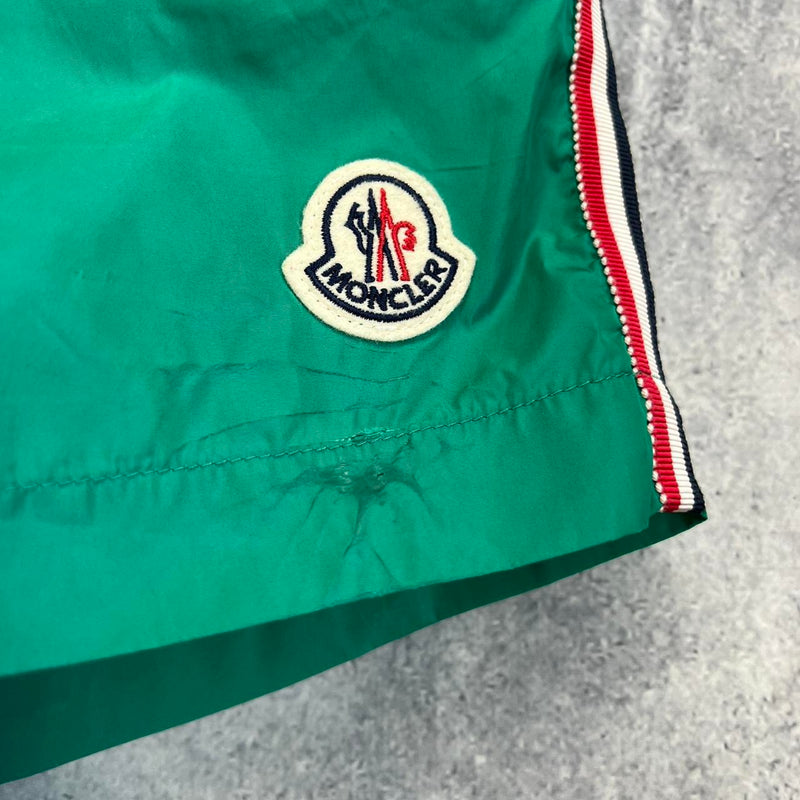 Moncler green swim shorts