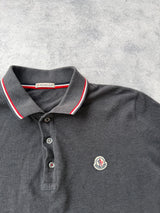 Moncler charcoal grey L/S polo shirt