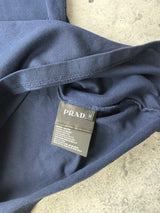 Prada navy polo shirt black badge