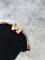 Gucci black stripe polo shirt