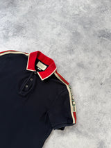 Gucci stripe navy polo shirt
