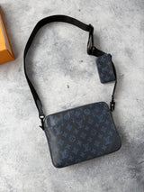 Louis Vuitton blue shadow monogram duo messenger
