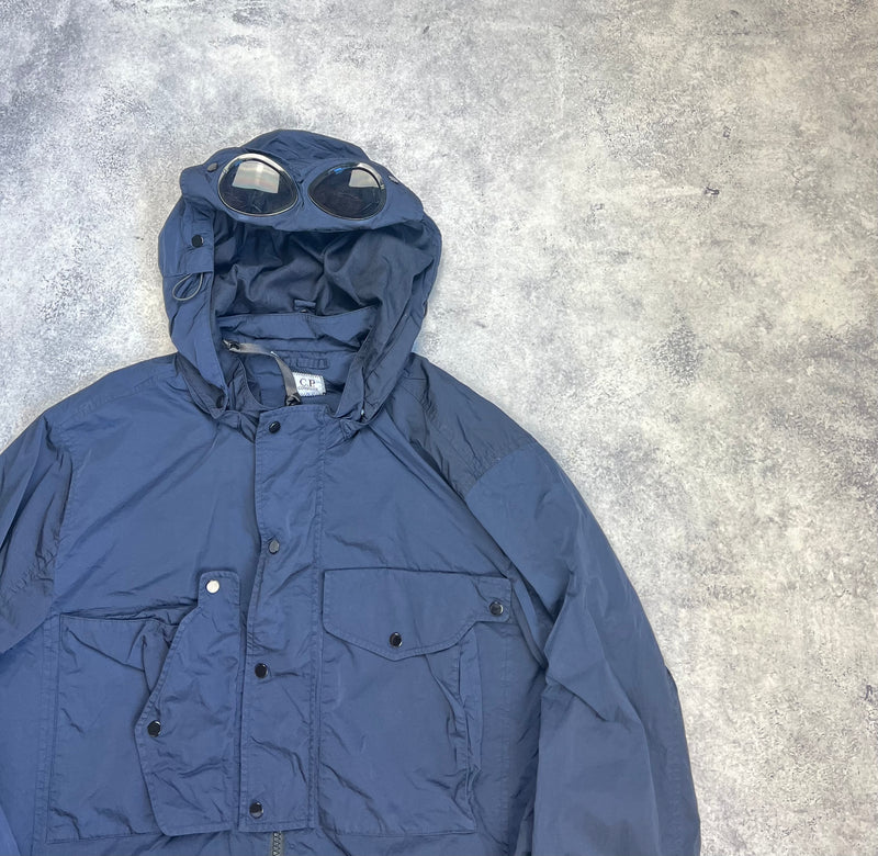 CP company navy chrome nylon goggle jacket