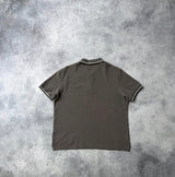 Prada grey polo shirt black badge