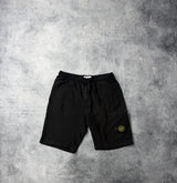 Stone island black cotton shorts