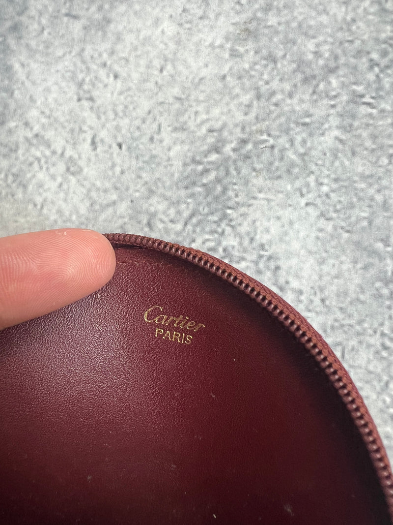 Cartier vintage must de Cartier burgundy round coin purse
