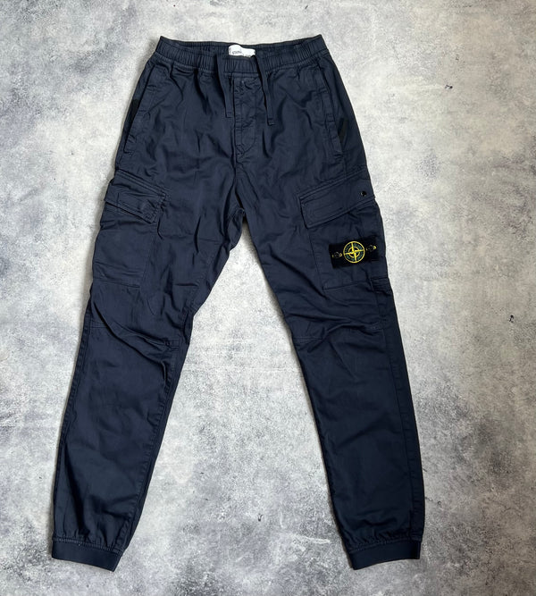 Stone island 2021 navy cuffed cargo trousers
