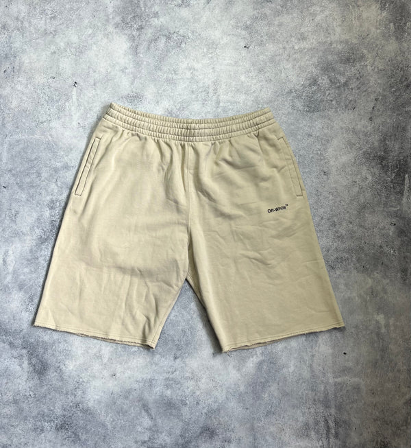 Off-white cotton beige shorts