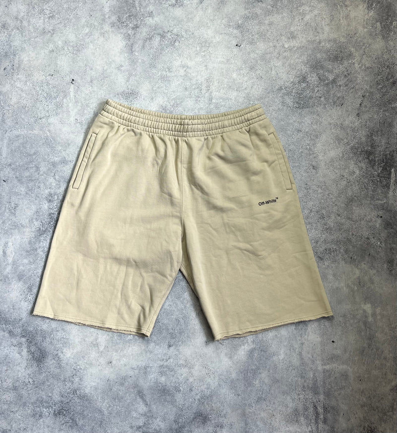 Off-white cotton beige shorts