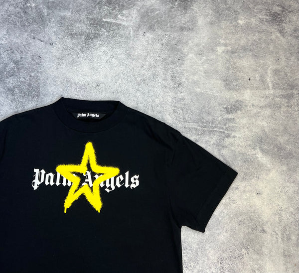 Palm angels yellow star sprayed tee