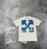 Off-white blue metal arrow white tee