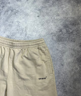 Off-white cotton beige shorts