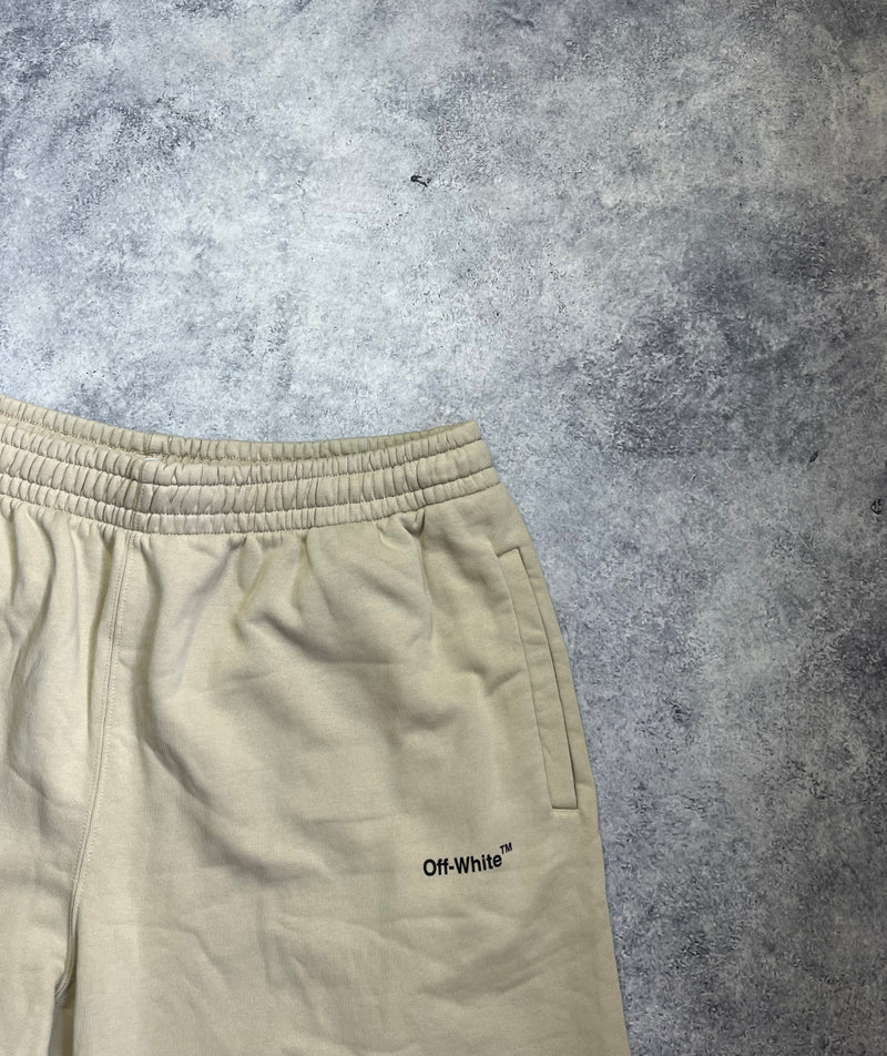 Off-white cotton beige shorts