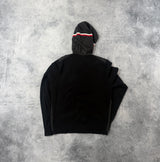 Moncler black tricot hooded cardigan