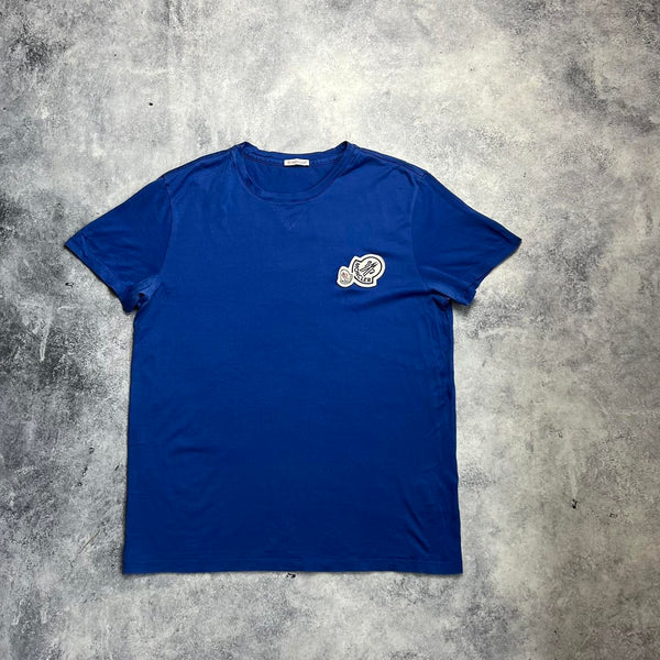Moncler double logo royal blue tee