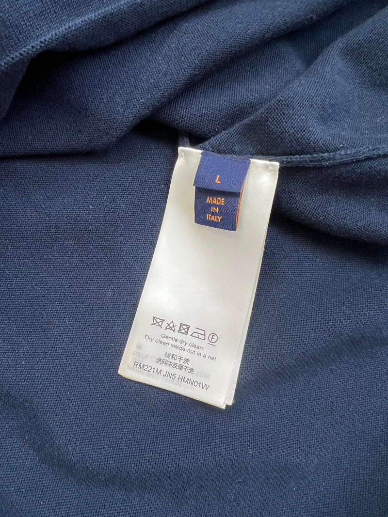 Louis Vuitton x nigo intarsia jacquard heart navy tee