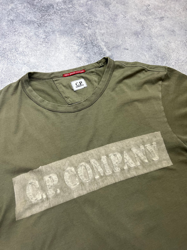 CP company khaki spellout tee