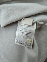 Moncler white & navy polo shirt with arm logo