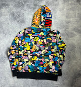 Bape multi camo shark full zip hoodie