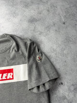 Moncler grey graphic tee with arm logo