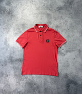 Stone island red polo shirt
