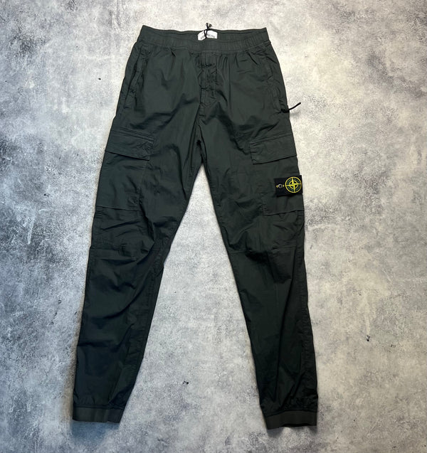Stone island 2024 charcoal grey cuffed cargo trousers