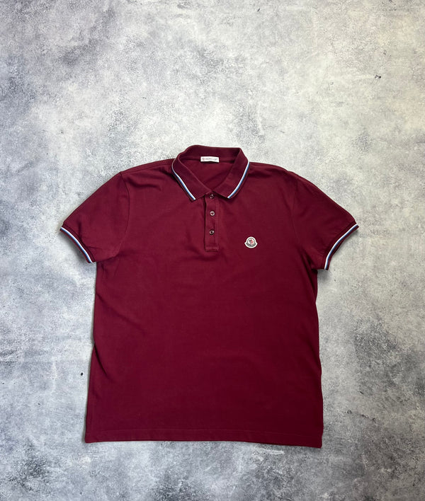 Moncler burgundy polo shirt