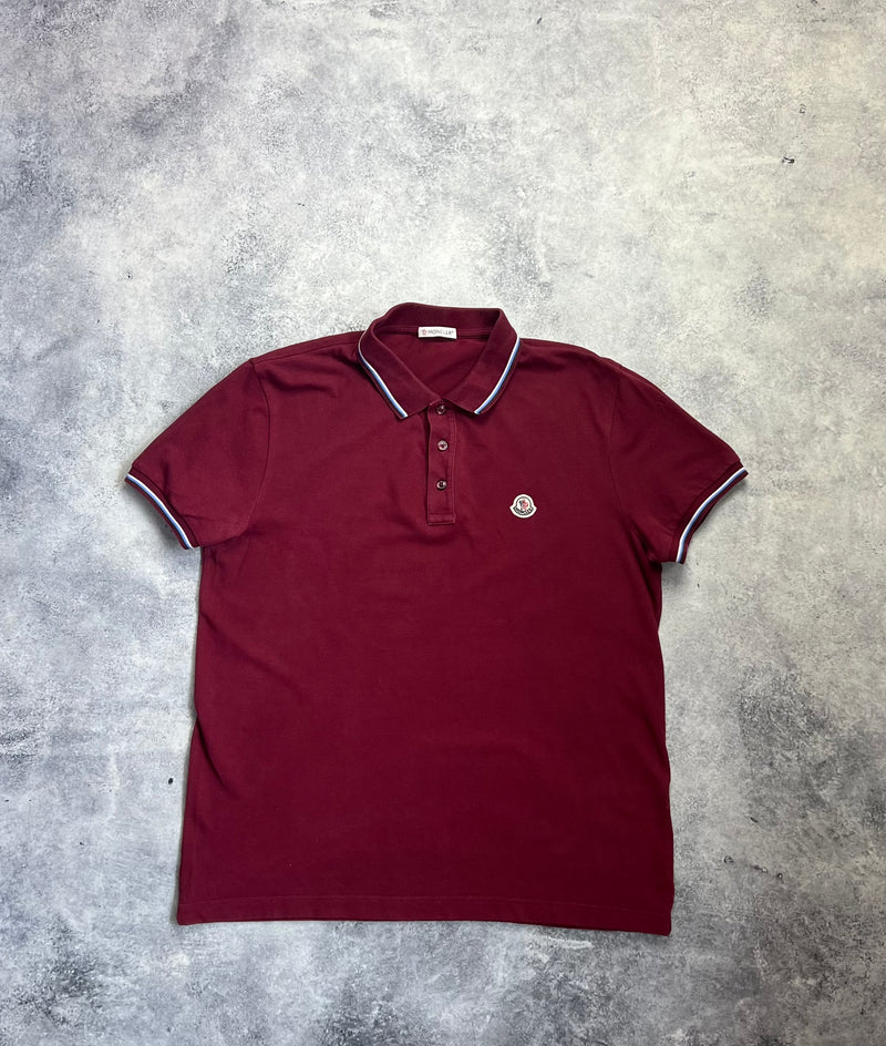 Moncler burgundy polo shirt