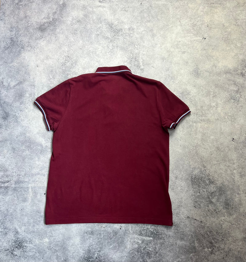Moncler burgundy polo shirt