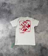 Off-white stencil arrows white & red tee