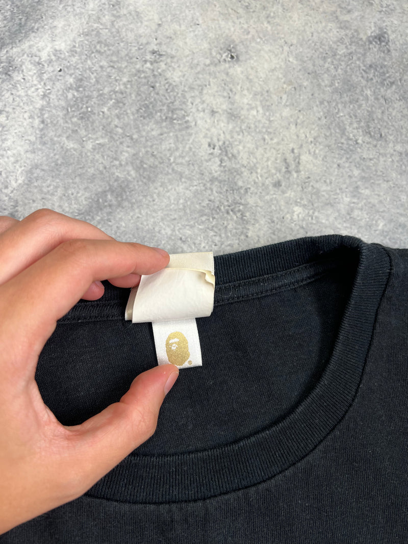 Bape gold shark face tee