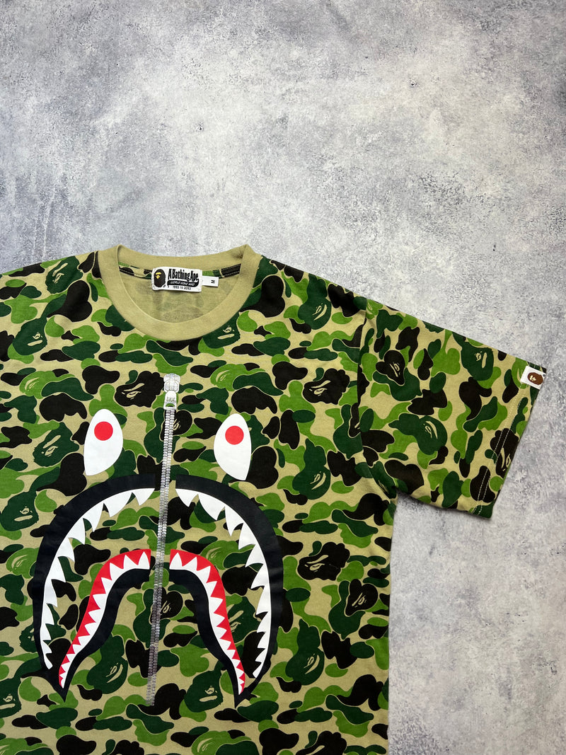 Bape green camo shark tee