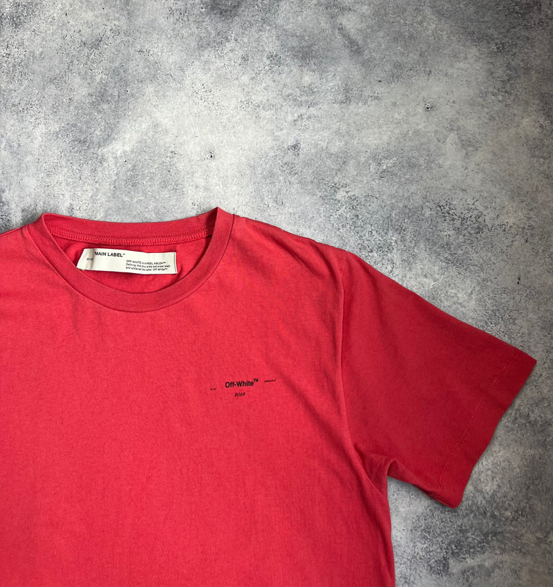 Off-white small logo red tee
