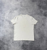Moncler white graphic tee with arm logo