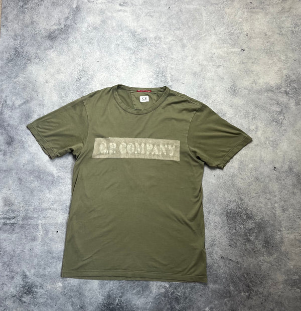 CP company khaki spellout tee